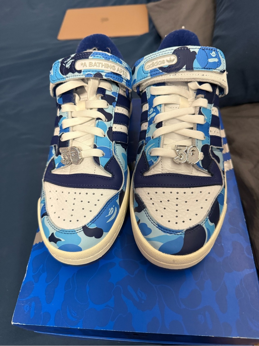 Adidas Forum Bape Blue Camo Low-Top Sneakers